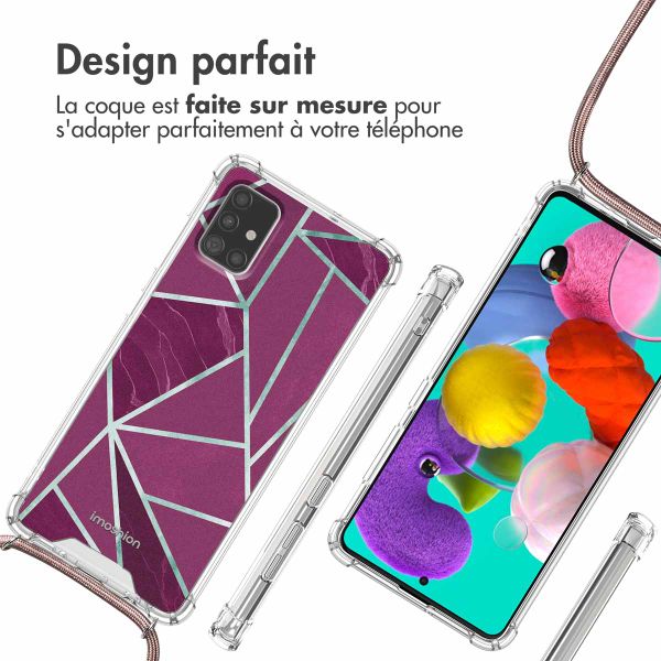 imoshion Coque Design avec cordon Samsung Galaxy A51 - Bordeaux Graphic