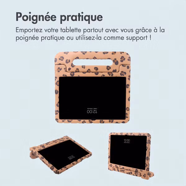 imoshion Coque arrière Kidsproof Design avec poignée Samsung Galaxy Tab A11 Plus / A9 Plus - Motif panthère