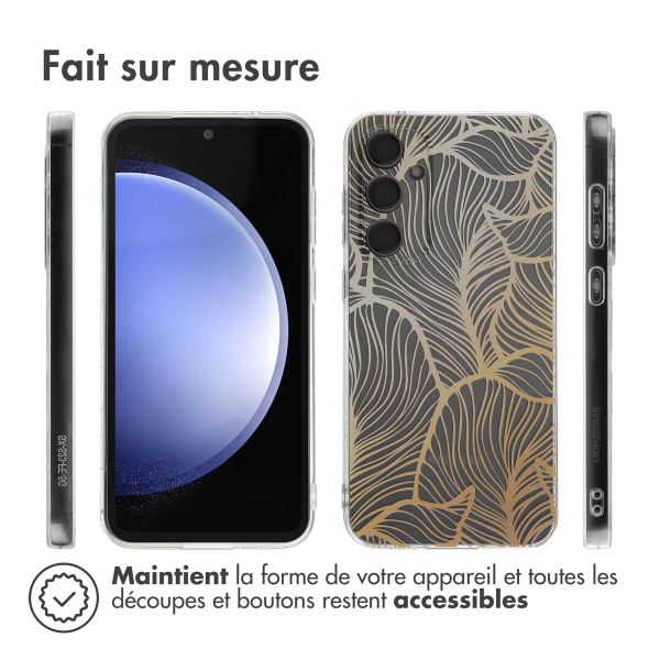 imoshion Coque Design Samsung Galaxy S23 FE - Golden Leaves Transparent