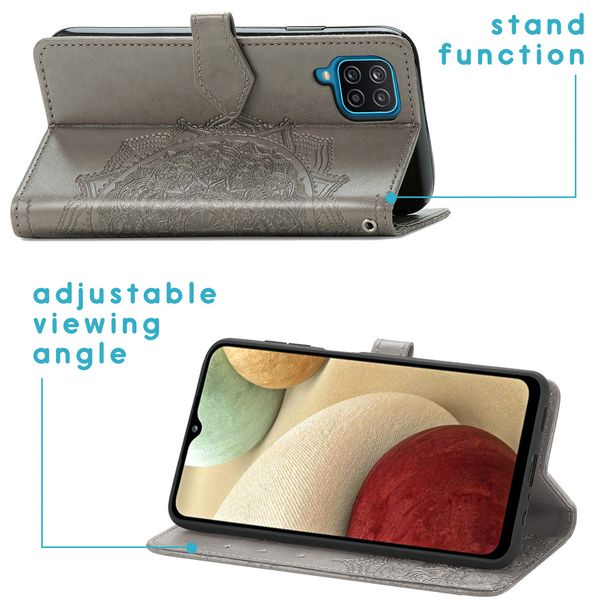 imoshion Etui de télephone Mandala Samsung Galaxy A12 - Gris