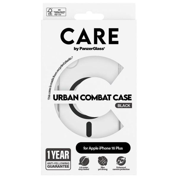 CARE by PanzerGlass Coque Urban Combat MagSafe Apple iPhone 16 Plus - Noir