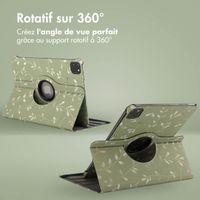 imoshion Coque tablette Design rotatif à 360° Apple iPad Pro 11 (2025) M5 / (2024) M4 - Green Flowers