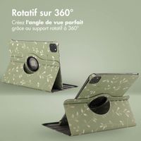 imoshion Coque tablette Design rotatif à 360° iPad Pro 11 (2024) M4 - Green Flowers