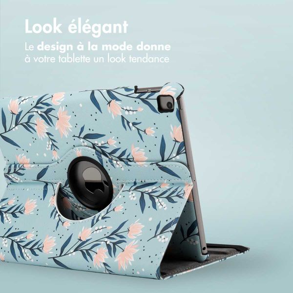 imoshion Coque tablette Design rotatif à 360° Apple iPad 9 (2021) 10.2 pouces / iPad 8 (2020) 10.2 pouces / iPad 7 (2019) 10.2 pouces - Flowers