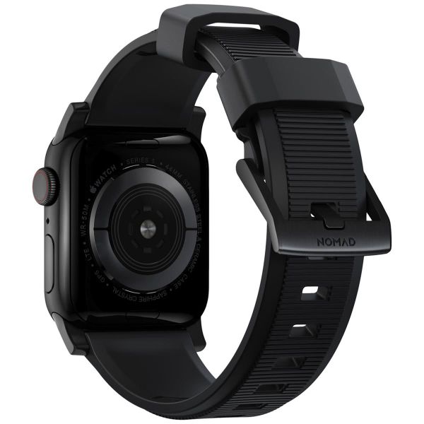 Nomad Bracelet robuste FKM Apple Watch Series 1 t/m 11 / SE / Ultra (44/45/46/49 mm) - Noir / Noir