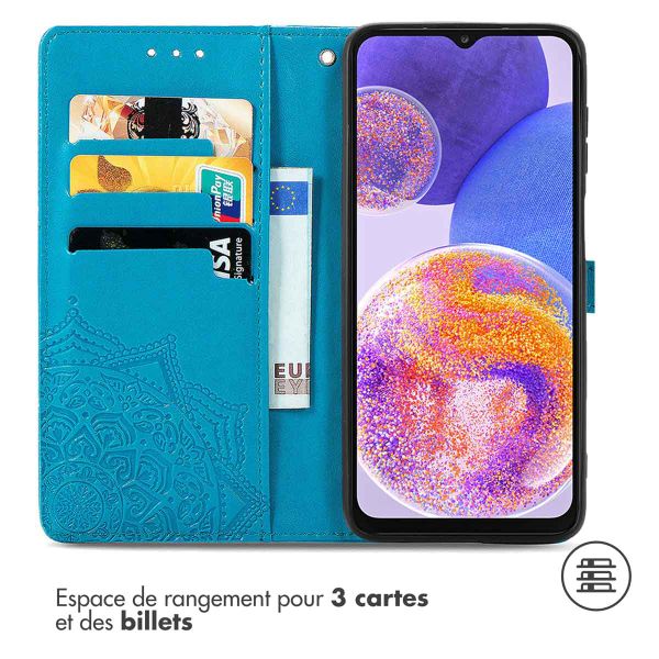 imoshion Etui de téléphone portefeuille Mandala Samsung Galaxy A23 (5G) - Turquoise