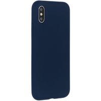 Accezz Coque Liquid Silicone Apple iPhone X / Xs - Bleu foncé