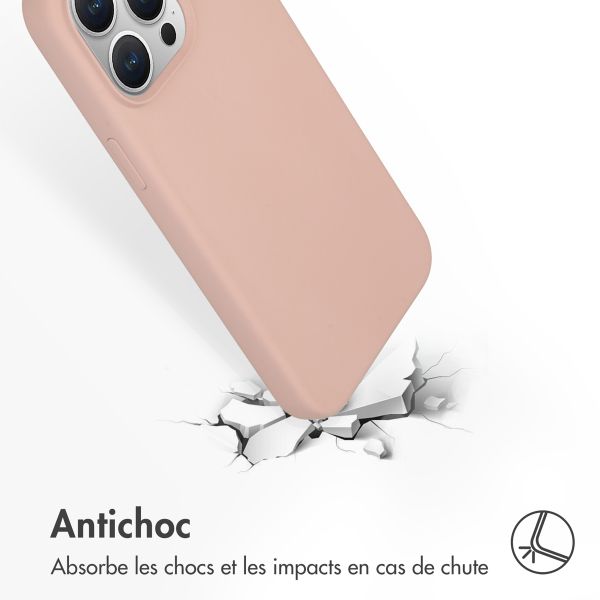 Accezz Coque Liquid Silicone Apple iPhone 15 Pro Max - Rose