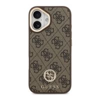Guess Coque arrière en cuir avec logo Strass classique et MagSafe Apple iPhone 17 - Marron
