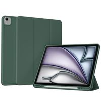 Accezz Coque tablette portefeuille Smart Silicone Apple iPad Air 13 pouces (2025) M3 / (2024) M2 - Vert foncé