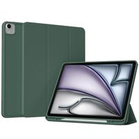 Accezz Coque tablette portefeuille Smart Silicone iPad Air 13 pouces (2025) M3 / (2024) M2 - Vert foncé