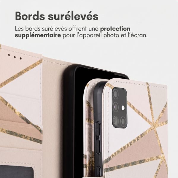 imoshion Étui de télephone portefeuille Design Samsung Galaxy A51 - Beige Graphic