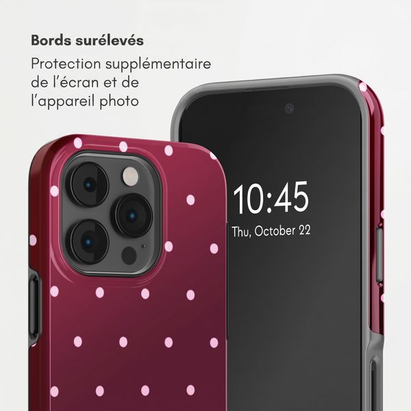 Selencia Coque arrière Vivid Apple iPhone 14 Pro - Happy Dots Burgundy