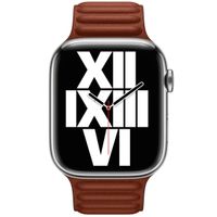 Apple Bracelet Leather Link Apple Watch Series 1 t/m 11 / SE / Ultra (44/45/46/49 mm) - Taille S/M - Umber