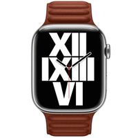 Apple Leather Link Apple Watch Series 1-10 / SE / Ultra (2) - 42/44/45/46/49 mm - Taille S/M - Umber