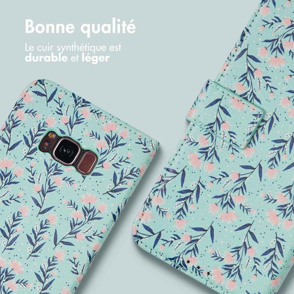 imoshion Étui de télephone portefeuille Design Samsung Galaxy S8 - Blue Flowers