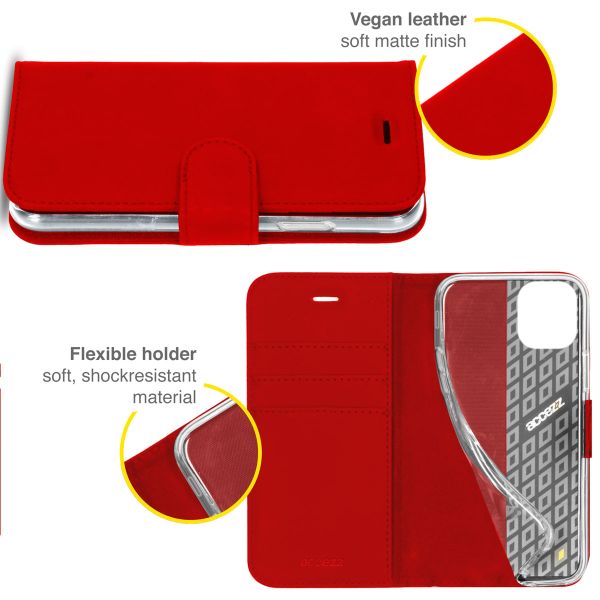 Accezz Étui de téléphone portefeuille Wallet iPhone 13 Pro - Rouge