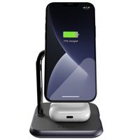 Zens Station de charge sans fil 3-en-1 - Série Aluminium - Compatible avec MagSafe et Qi2 - Noir