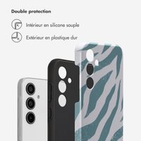 Selencia Coque arrière Vivid Samsung Galaxy A35 - Colorful Zebra Pine Blue