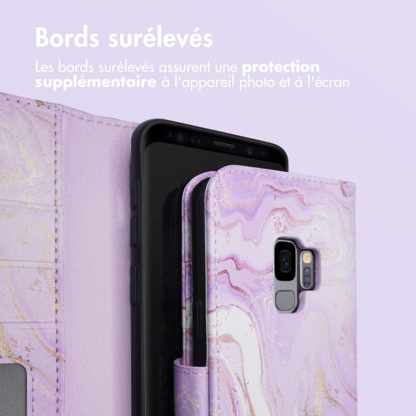 imoshion Étui de télephone portefeuille Design Samsung Galaxy S9 - Purple Marble