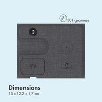 imoshion 3-en-1 Chargeur sans fil pliable Apple - iPhone / AirPods / Apple Watch - Gris