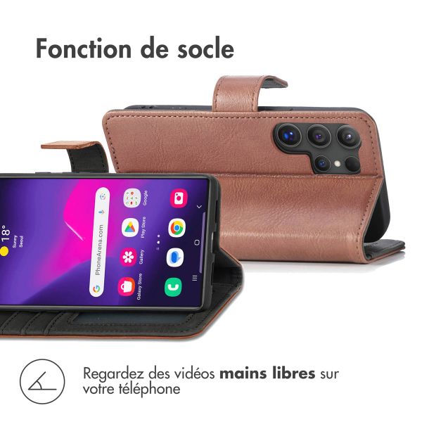 imoshion Étui de téléphone portefeuille Luxe Samsung Galaxy S24 Ultra - Brun