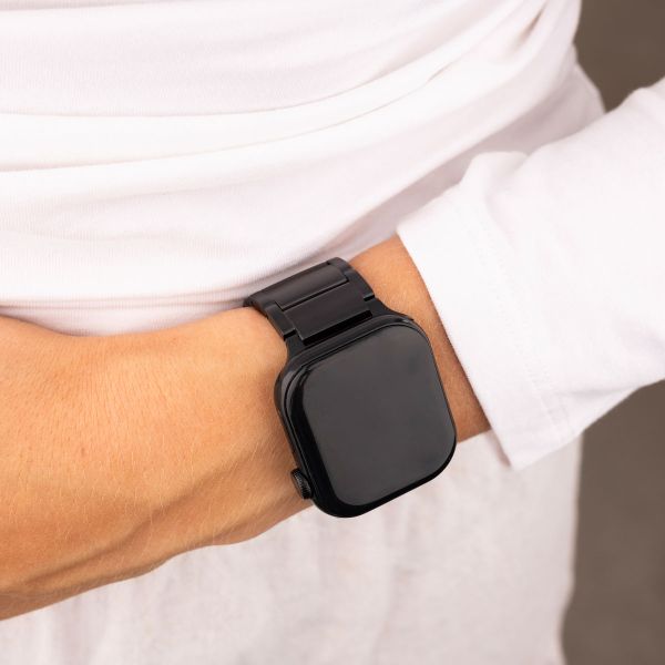 Accezz Bracelet en acier Titane mat Apple Watch Series 1 t/m 9 / SE (38/40/41 mm) | Series 10 / 11 (42 mm) - Noir