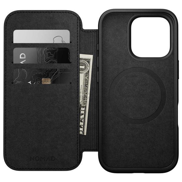 Nomad Étui de télephone portefeuille Modern Leather Folio Apple iPhone 16 Pro - Noir