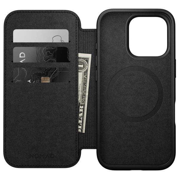 Nomad Étui de téléphone portefeuille Modern Leather Folio iPhone 16 Pro - Black