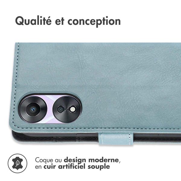 imoshion Étui de téléphone portefeuille Luxe Oppo A78 (4G) - Bleu clair