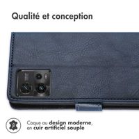 imoshion Etui de téléphone portefeuille Luxe Motorola Moto G72 - Bleu foncé