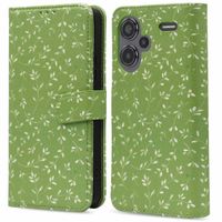 imoshion Étui de télephone portefeuille Design Xiaomi Redmi Note 13 Pro Plus (5G) - Green Flowers