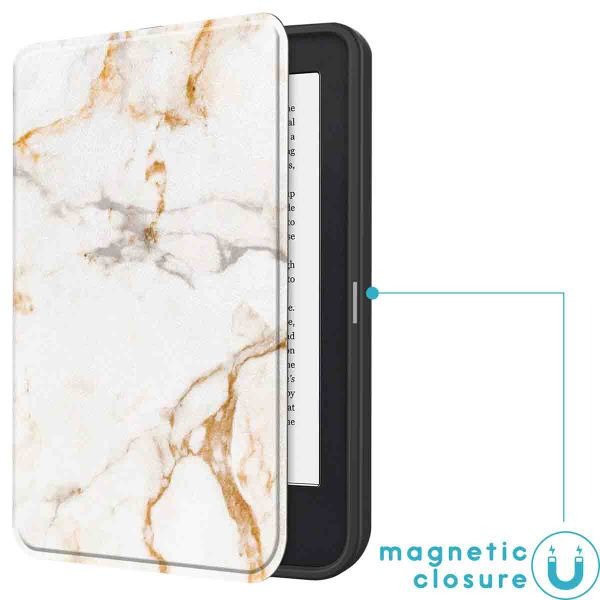 imoshion Étui á rabat Kobo Clara 2E / Tolino Shine 4 - White Marble