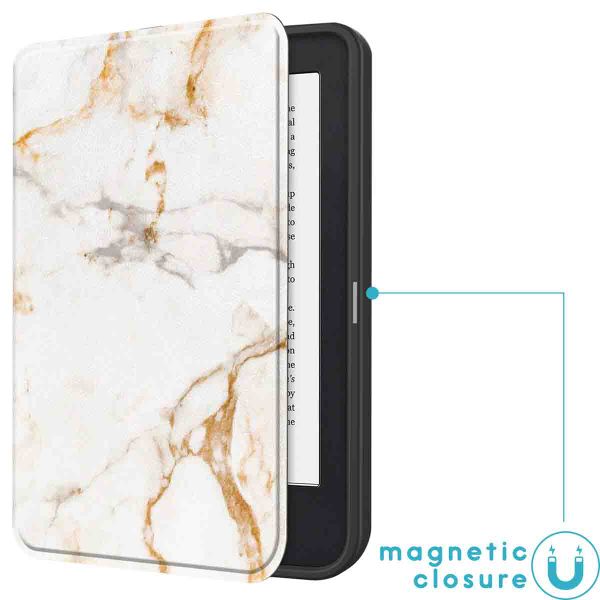 imoshion Slim Soft Sleepcover Kobo Clara 2E / Tolino Shine 4 - White Marble