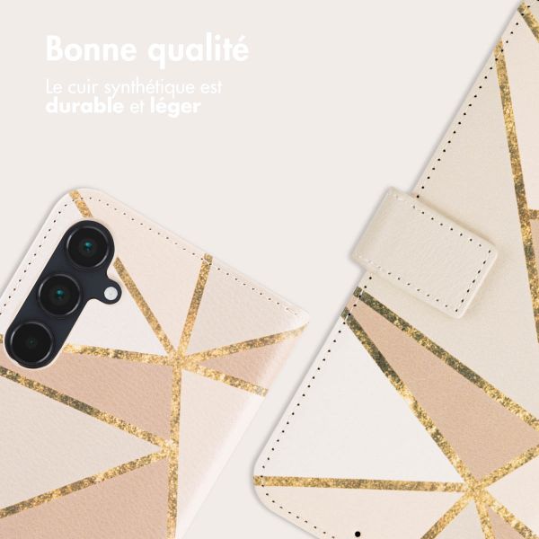 imoshion Étui de téléphone portefeuille Design Samsung Galaxy A55 - Beige Graphic