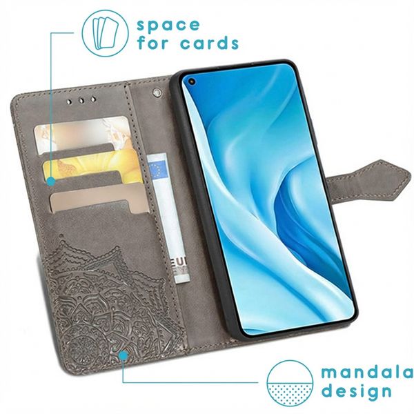 imoshion Etui de télephone Mandala Xiaomi Mi 11 Lite (5G/4G) / 11 Lite 5G NE - Gris