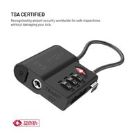 Fixed Tag Lock avec support Apple Find My - Cadenas de voyage TSA pour valise - Noir