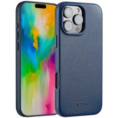 Accezz Coque arrière en cuir avec MagSafe Apple iPhone 16 Pro Max - Nightfall Blue