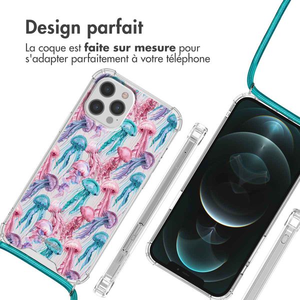 imoshion Coque Design avec cordon Apple iPhone 12 (Pro) - Jellyfish Watercolor