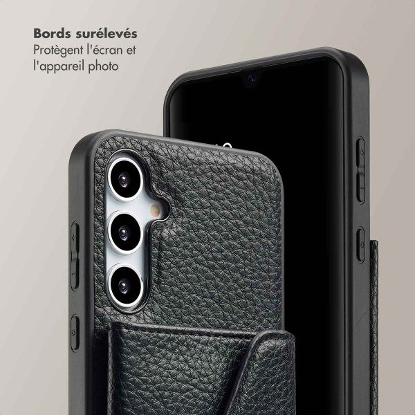 Selencia Coque à cordon avec porte-cartes enveloppe Sera Samsung Galaxy A35 - Noir