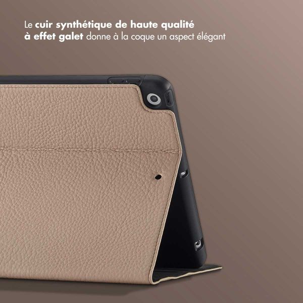 Selencia Coque tablette Riva Apple iPad 9 (2021) 10.2 pouces / iPad 8 (2020) 10.2 pouces / iPad 7 (2019) 10.2 pouces - Beige