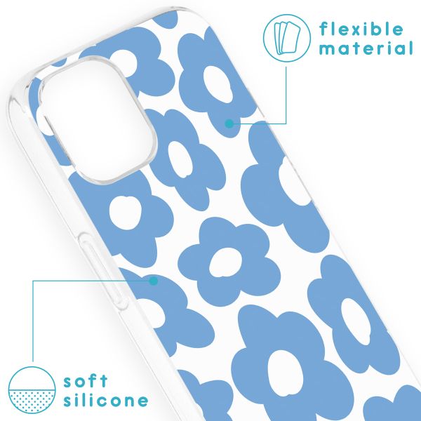 imoshion Coque Design iPhone 13 - Retro Blue Flowers