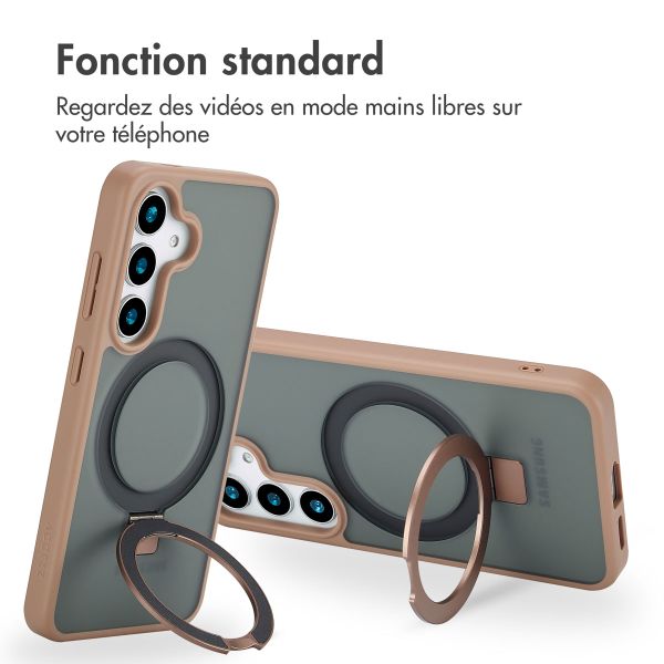 Accezz Coque Ring Stand avec MagSafe Samsung Galaxy S25 Plus - Marron