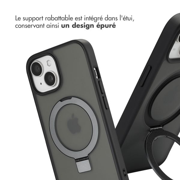 Accezz Coque Ring Stand avec MagSafe Apple iPhone 15 - Noir