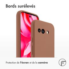 Accezz Coque Liquid Silicone Google Pixel 9A - Marron clair