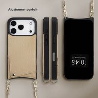 Selencia Coque de télephone Nova avec cordon et porte-cartes Apple iPhone 17 Pro - Beige