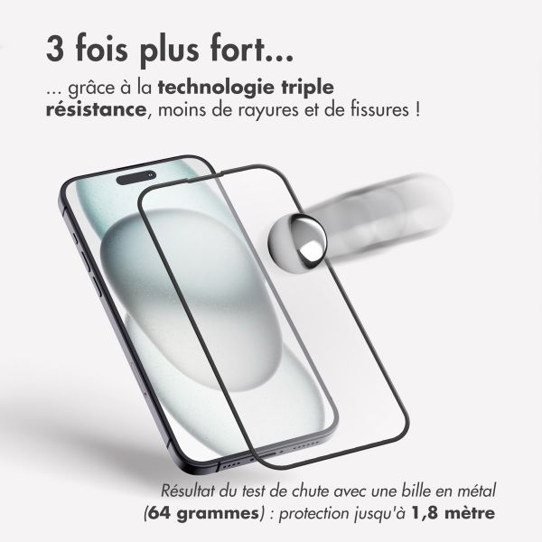 Accezz Protecteur d'écran intégral triple résistance avec applicateur Apple iPhone 14 Pro Max / 15 Plus / 16 Plus - Transparent