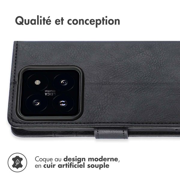 imoshion Étui de téléphone portefeuille Luxe Xiaomi 14 - Noir