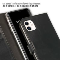 Selencia Étui portefeuille en cuir véritable Apple iPhone 11 - Noir