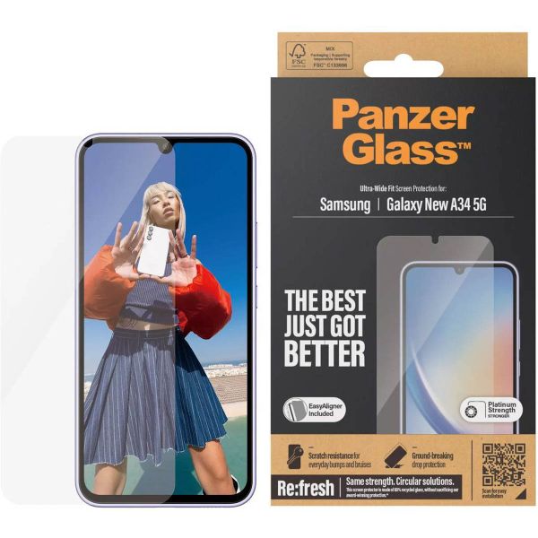 PanzerGlass ﻿Film de protection d'écran anti-bactérien Refresh Ultra-Wide Fit Samsung Galaxy A35